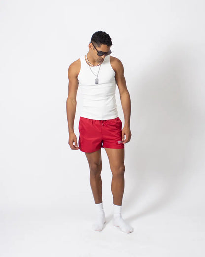 RED SWIMWEAR SHORTS