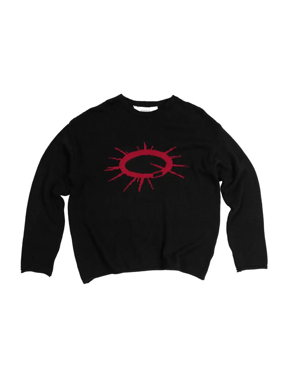 RED ON BLACK COLLAR KNIT