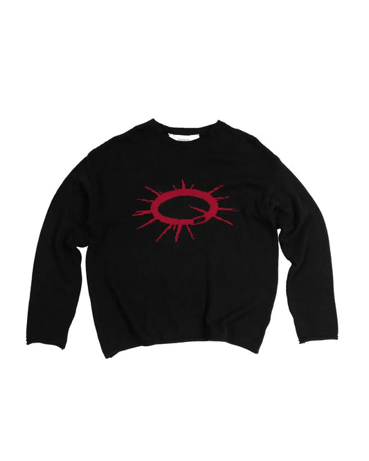 RED ON BLACK COLLAR KNIT