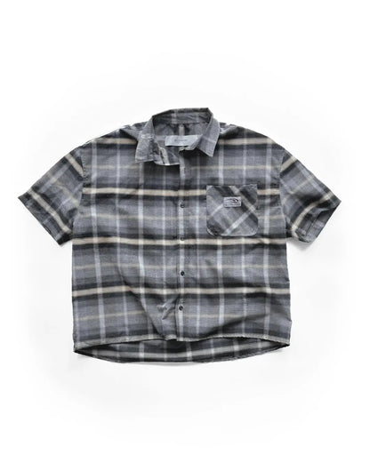 SHORT SLEEVE FLANNEL SHIRT GREY