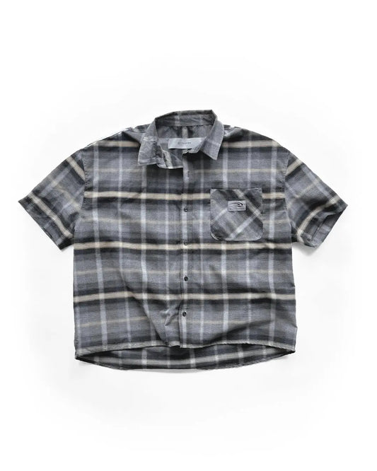 SHORT SLEEVE FLANNEL SHIRT GREY