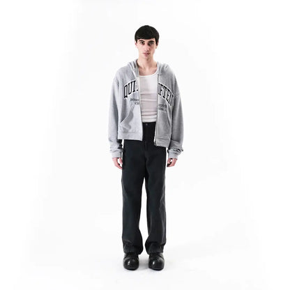 GREY COLLEGE ZIP HOODIE