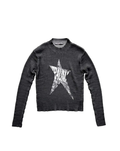 PRINTED TRAUMA STAR KNIT TOP