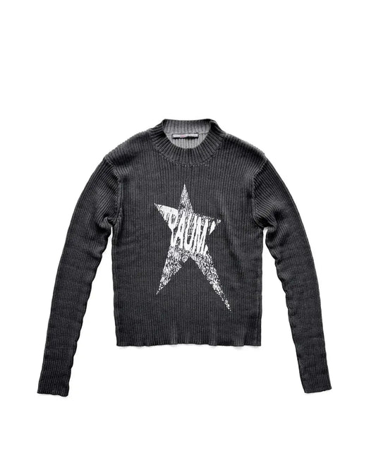 PRINTED TRAUMA STAR KNIT TOP