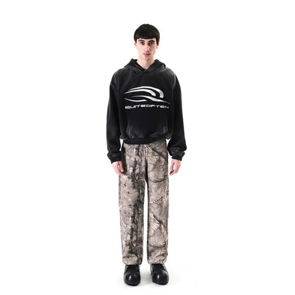 BLACK FADED LOGO HOODIE