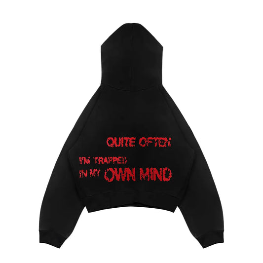 BLACK TRAUMA STAR HOODIE