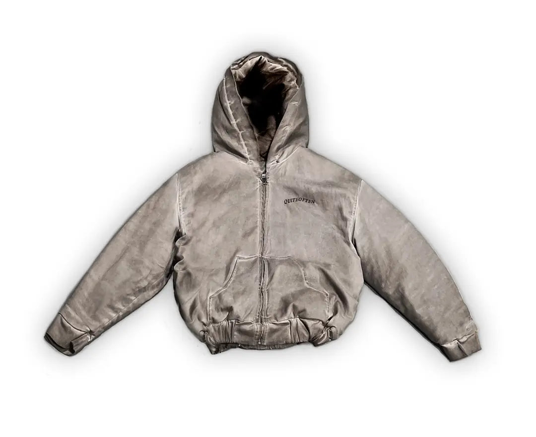 WASHED CANVAS HOODED JACKET