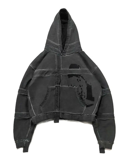 WASHED STRAIGHT JACKET HOODIE