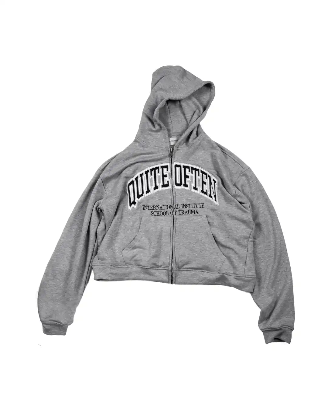 GREY COLLEGE ZIP HOODIE