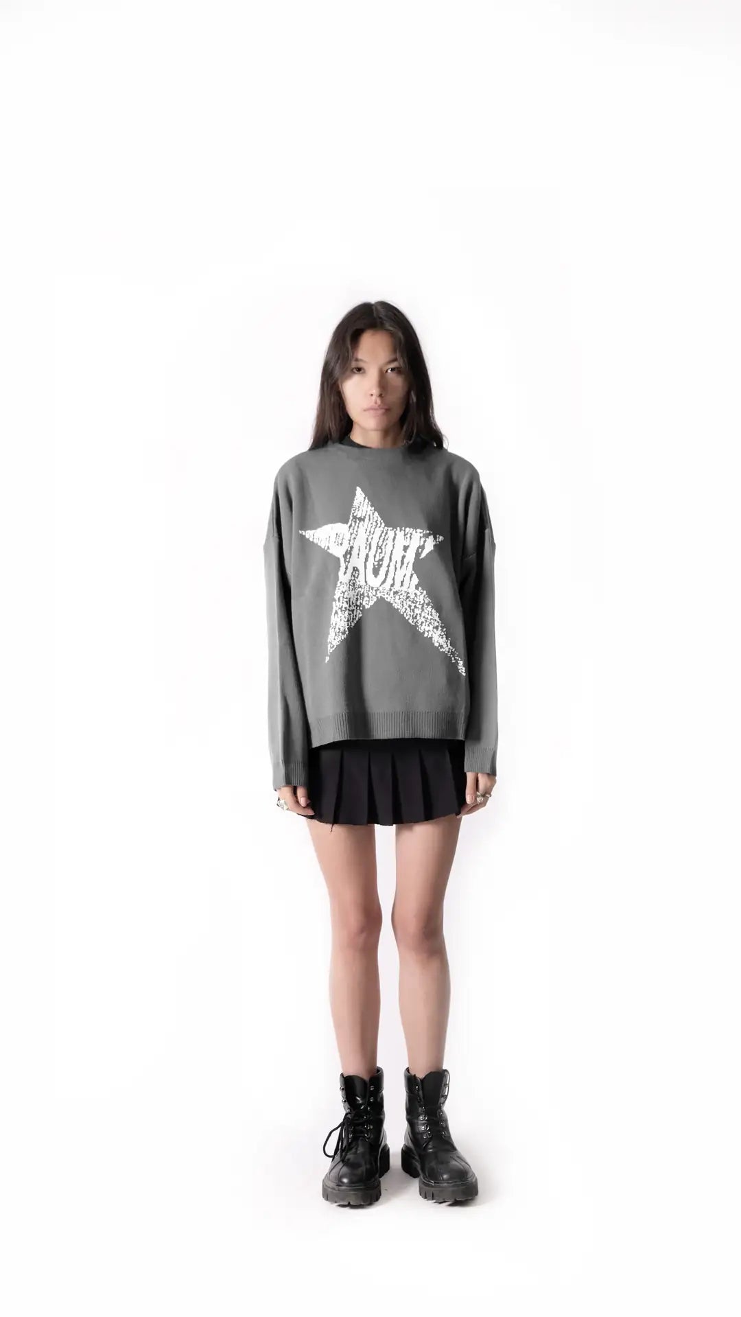 GREY TRAUMA STAR KNIT