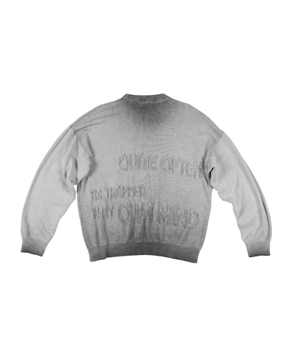 WASHED TRAUMA STAR KNIT GREY