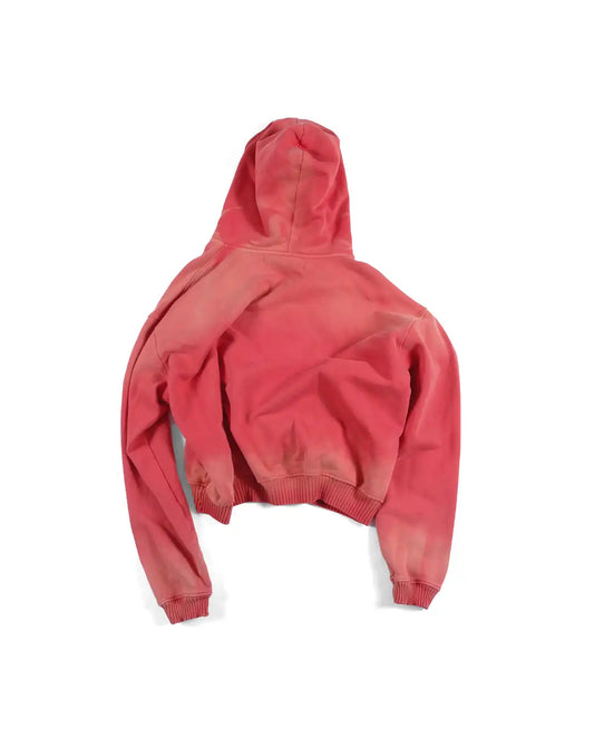 RED FADED LOGO HOODIE