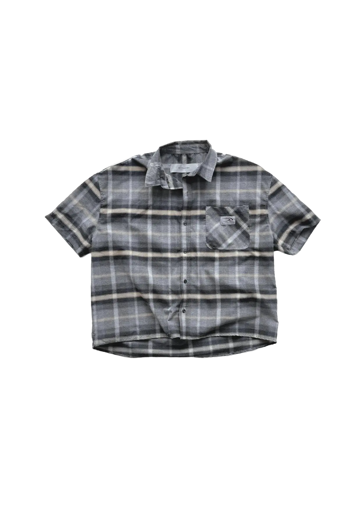 SHORT SLEEVE FLANNEL SHIRT GREY