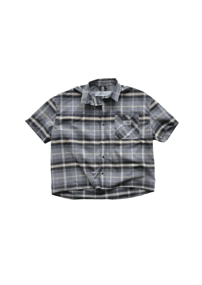 SHORT SLEEVE FLANNEL SHIRT GREY