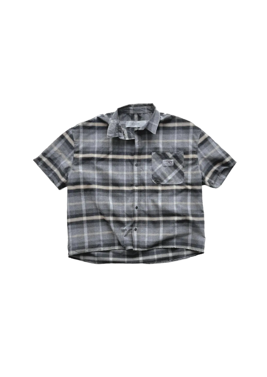 SHORT SLEEVE FLANNEL SHIRT GREY