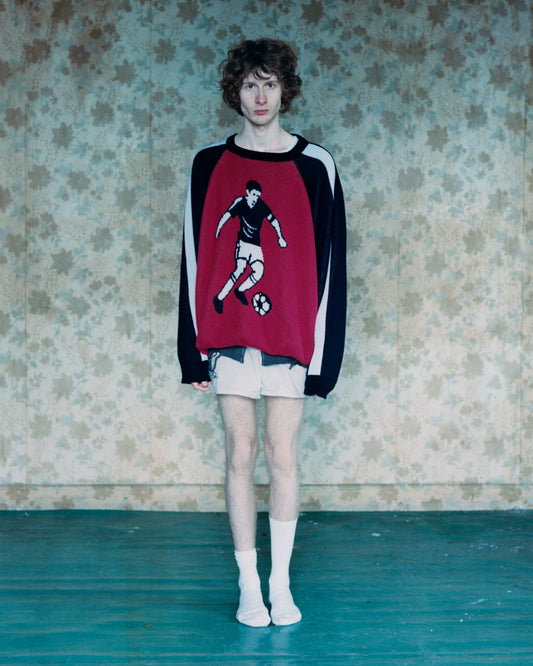 RED FOOTBALL KNIT