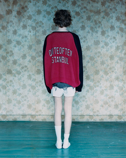 RED FOOTBALL KNIT
