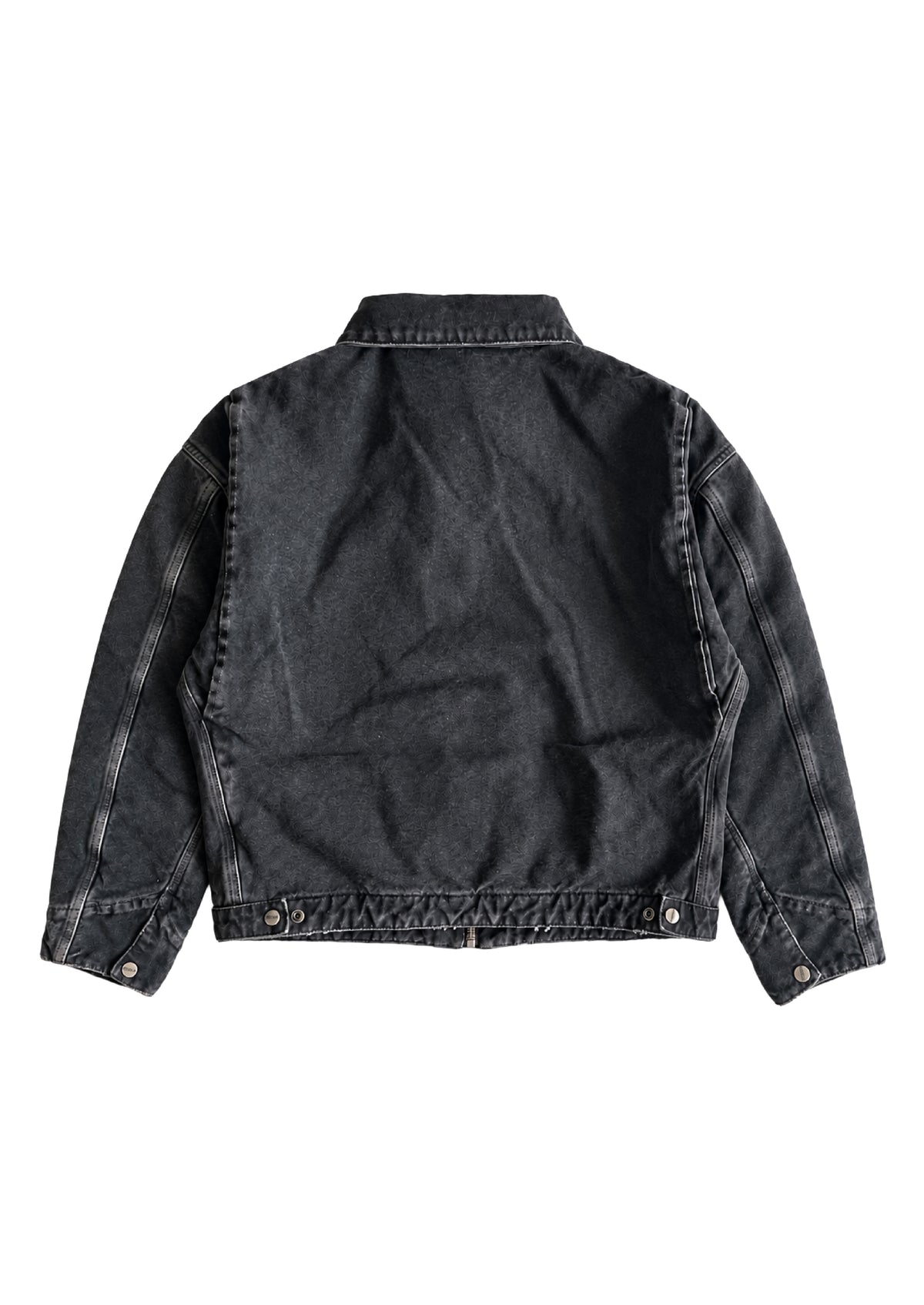 WASHED BLACK PANELED CANVAS JACKET