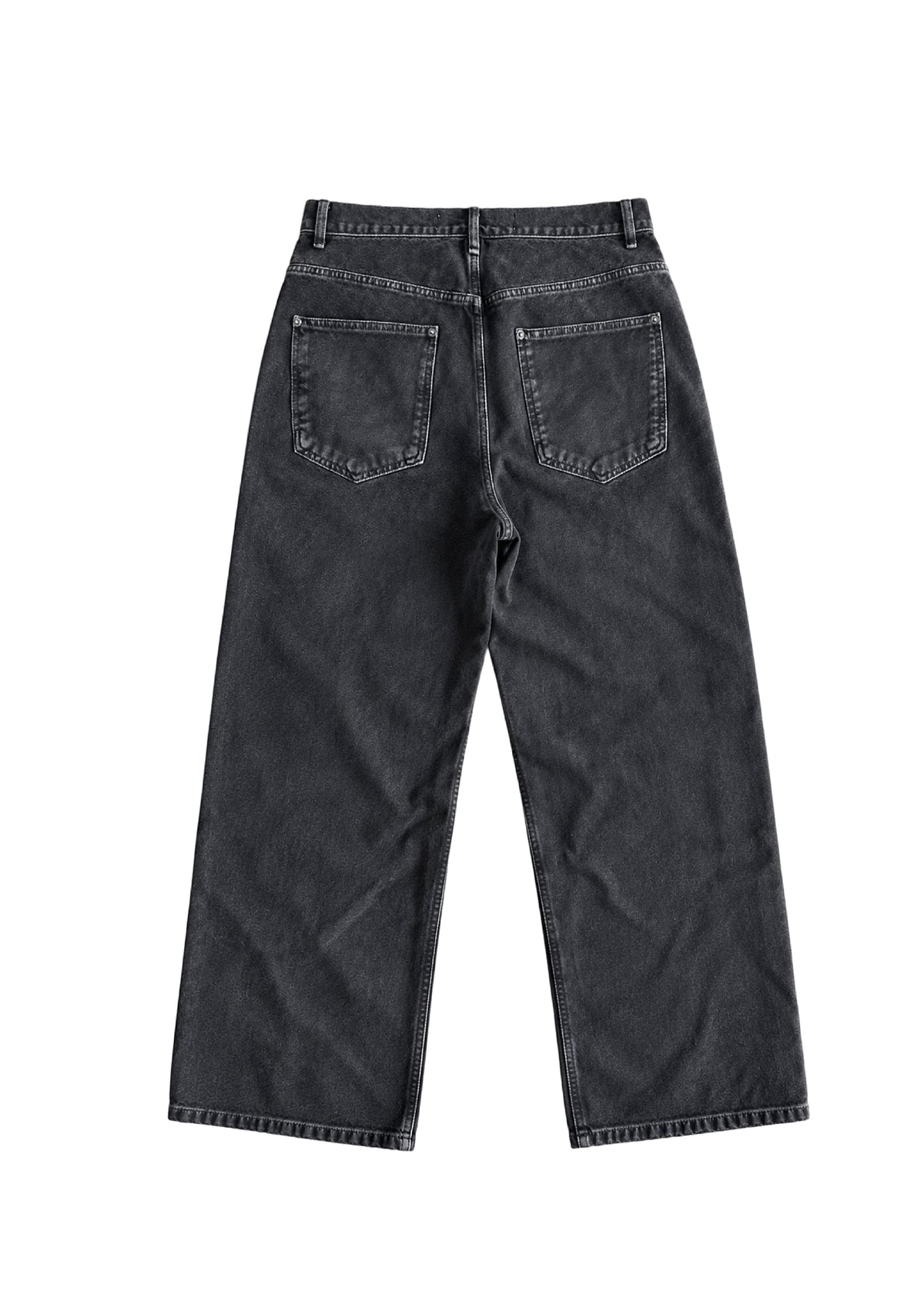 WASHED BLACK PANELED CANVAS PANTS