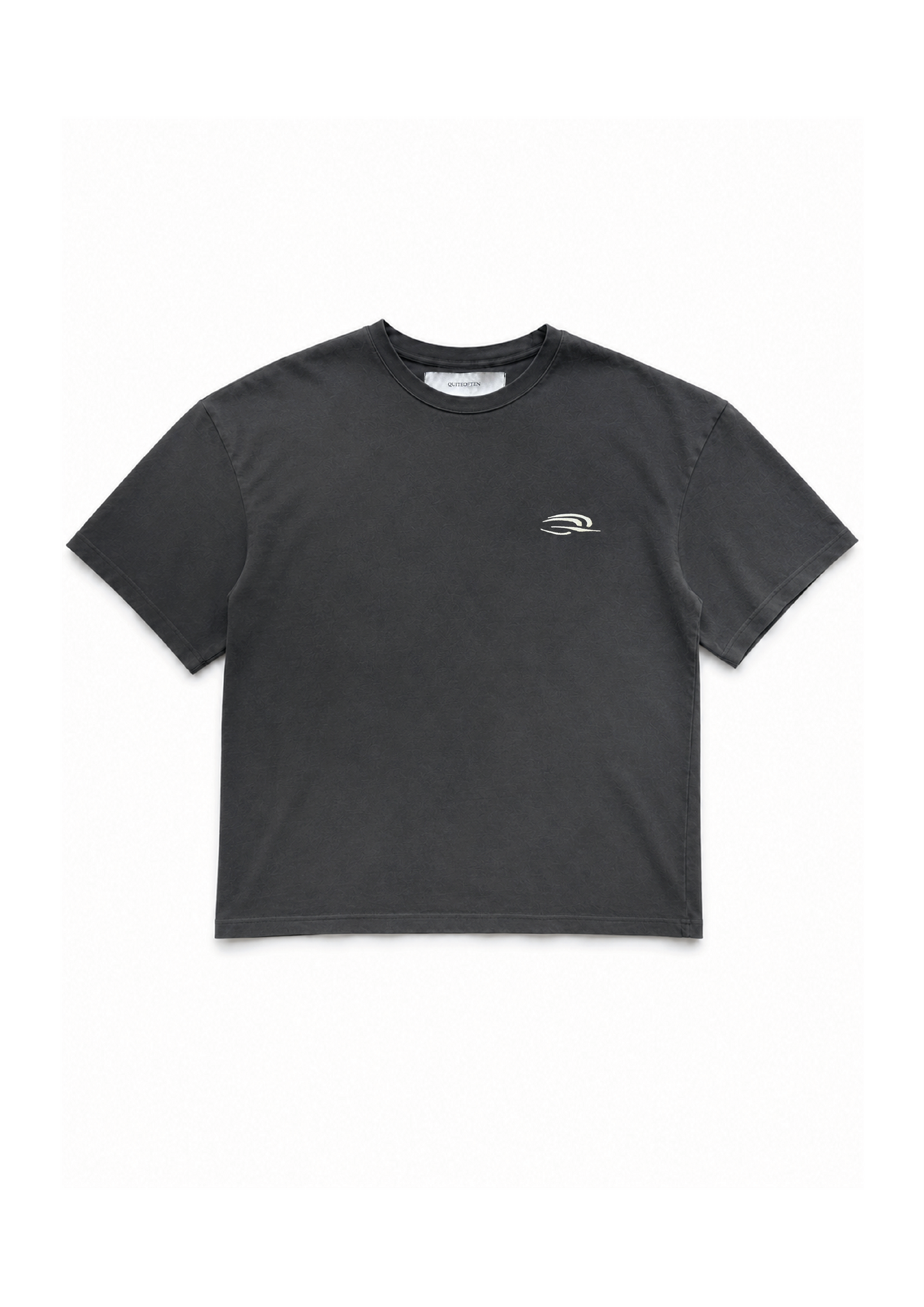 BLACK FADED SPORTS LOGO TEE