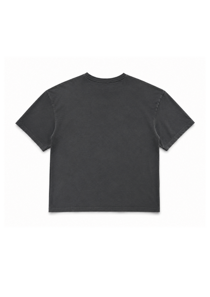 BLACK FADED SPORTS LOGO TEE