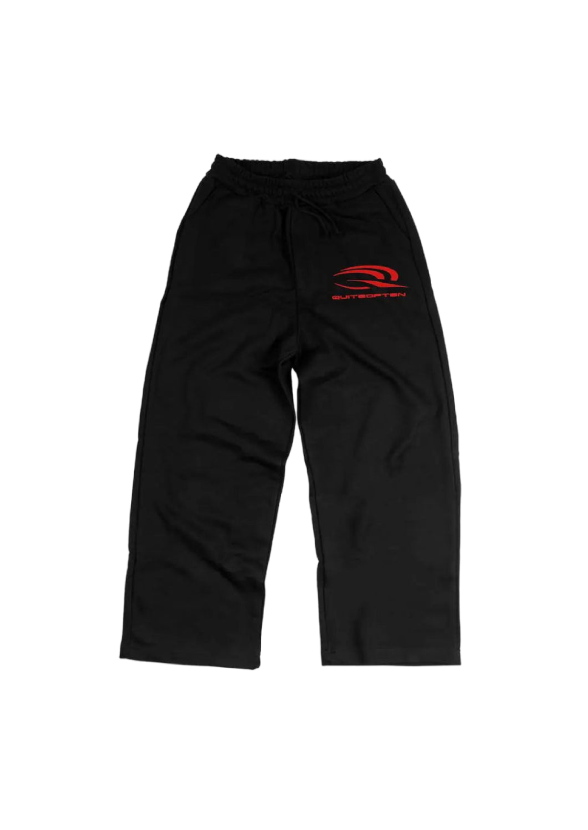 RED ON BLACK SPORTS LOGO SWEATPANTS