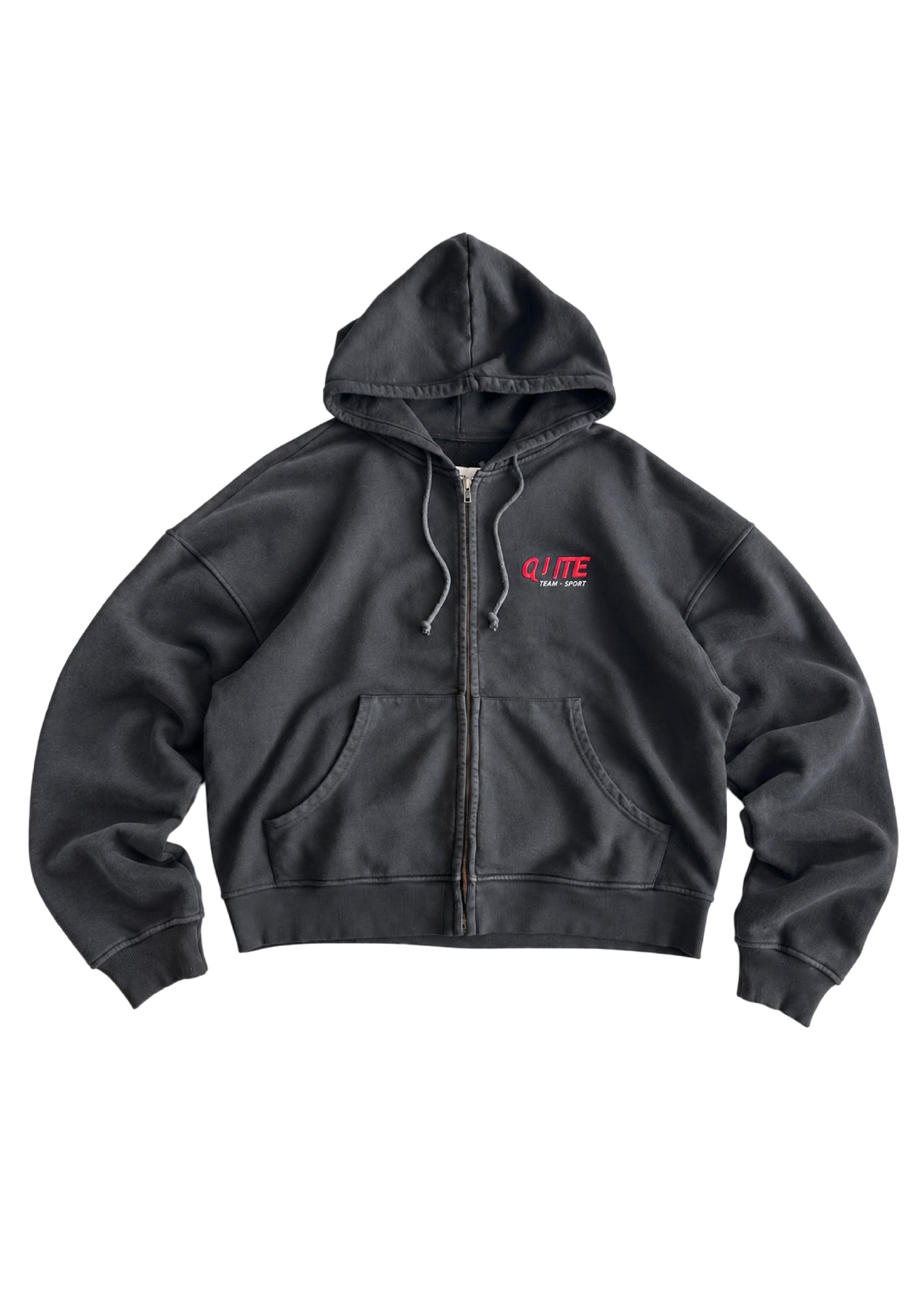 BLACK TEAM SPORT ZIP HOODIE