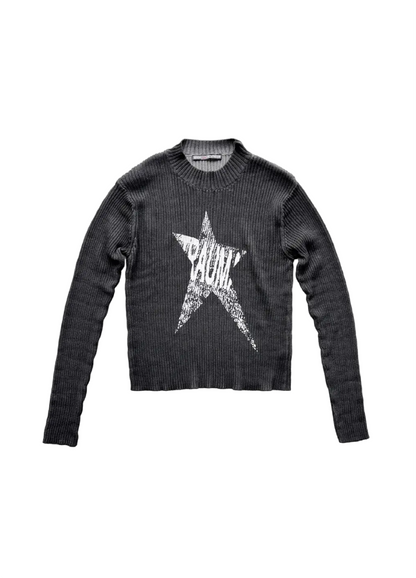 PRINTED TRAUMA STAR KNIT TOP