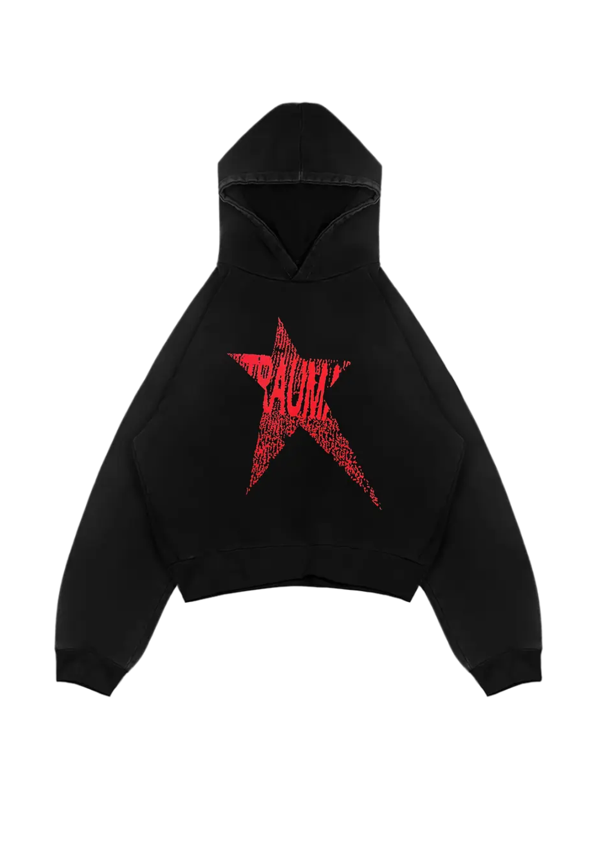 BLACK TRAUMA STAR HOODIE