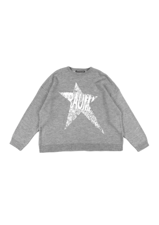 GREY TRAUMA STAR KNIT
